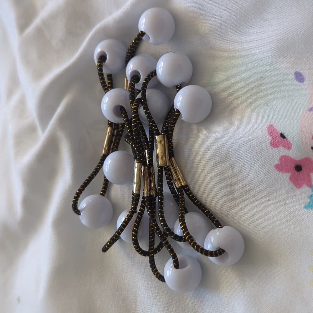 White Small Ball Hair Ties